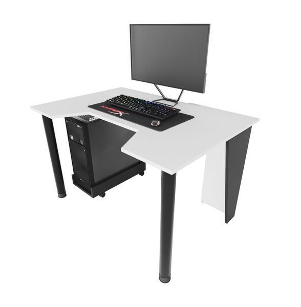 Геймерський стіл "GAMER-1" 120х80х75 см. Чорний/Білий ЗС-2220 фото
