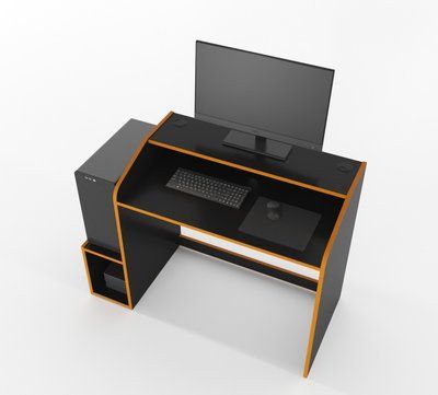 Стол геймерский "Wakanda W3" 120х45х75 см. Черный/Оранжевый ЗС-2295 фото