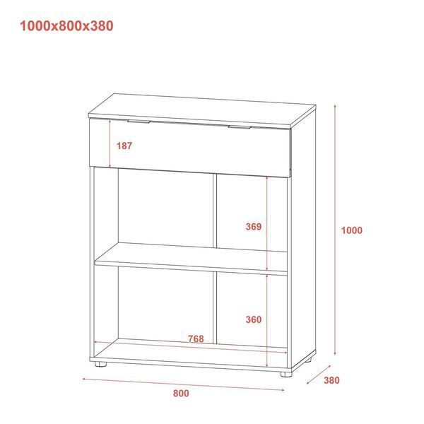 Комод "Рон 2" 80х38х100 см. 2 фасад, 1 шухляда, Кашемір ДР-1845 фото