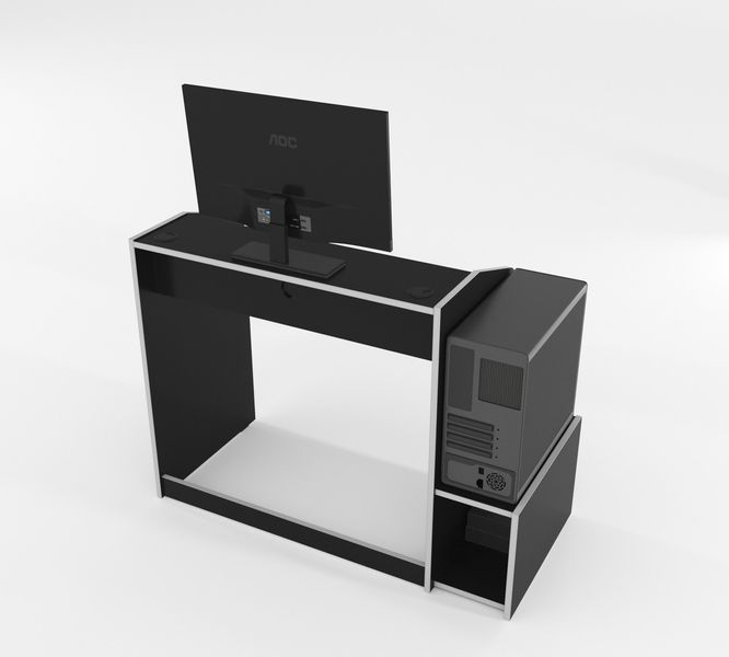 Геймерський стіл "Wakanda W4" 120х45х75 см. Чорний/Білий ЗС-2296 фото