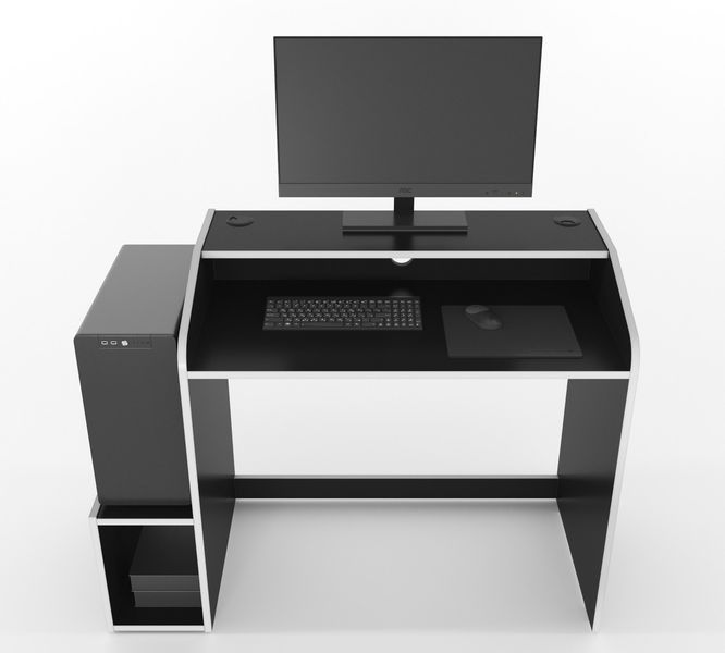 Геймерський стіл "Wakanda W4" 120х45х75 см. Чорний/Білий ЗС-2296 фото
