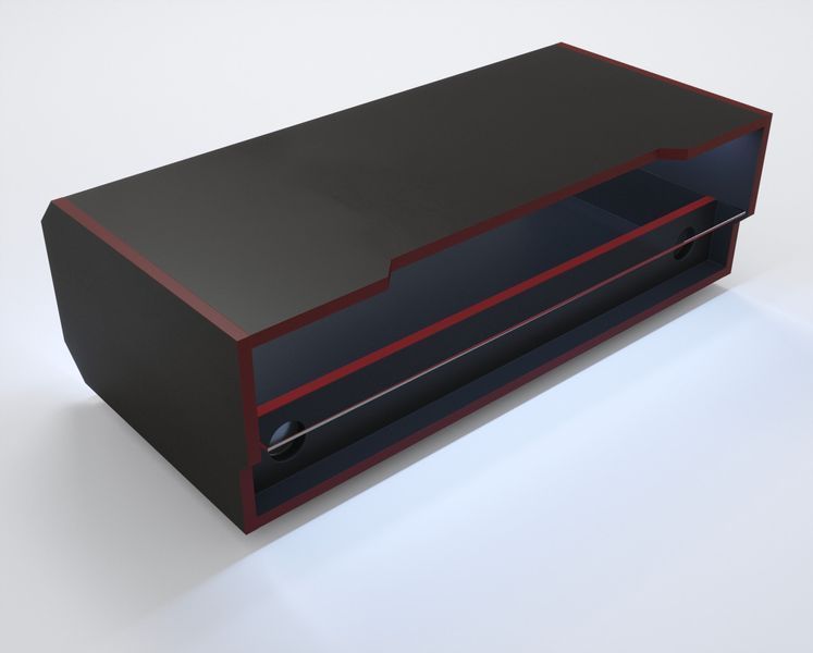 Тумба для телевізора та PlayStation "Combo" 100х50х45 см. Чорна/Червона кромка ЗС-2591 фото