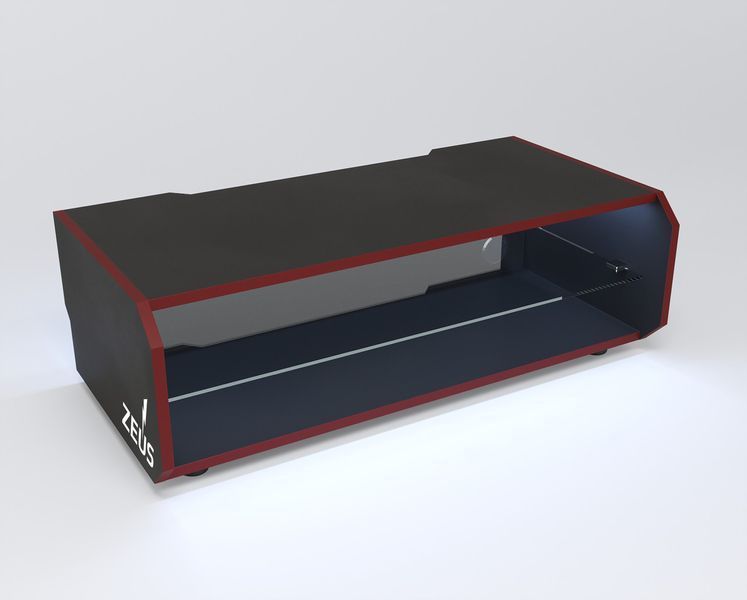 Тумба для телевізора та PlayStation "Combo" 100х50х45 см. Чорна/Червона кромка ЗС-2591 фото