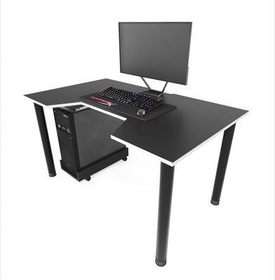Геймерський стіл "GAMER-3" 120х80х75 см. Чорний/Білий ЗС-2230 фото