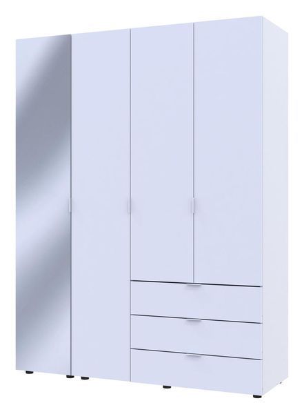 Шкаф для одежды "Гелар" 155х50х203 см. 3ДСП/Зеркало, Белый ДР-1715 фото