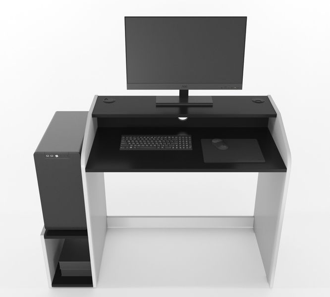 Геймерський стіл "Wakanda W6" 120х45х75 см. Білий/Чорний ЗС-2298 фото