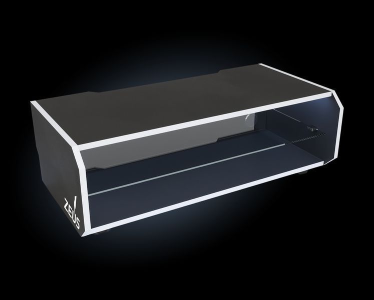 Тумба для телевізора та PlayStation "Combo" 100х50х45 см. Чорна/Біла кромка ЗС-2593 фото