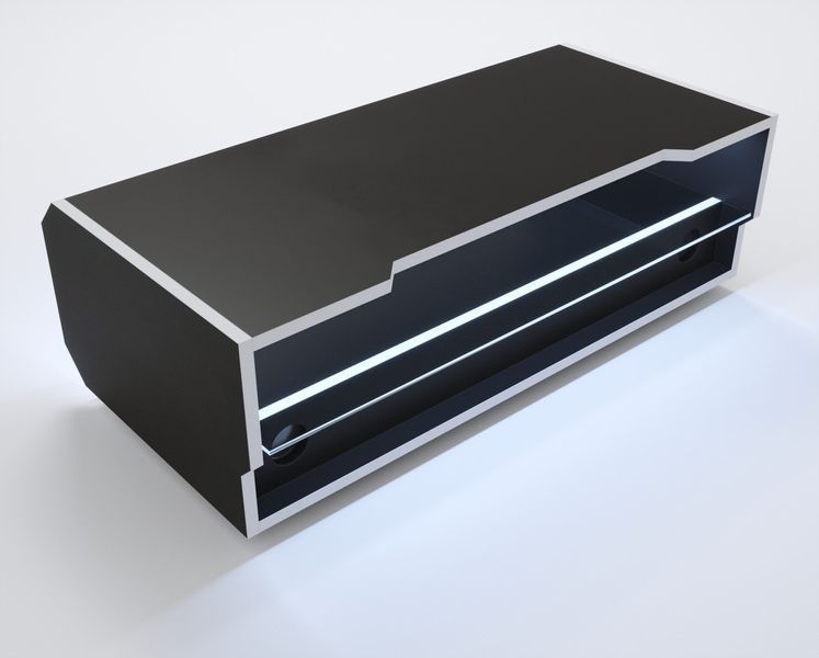 Тумба для телевізора та PlayStation "Combo" 100х50х45 см. Чорна/Біла кромка ЗС-2593 фото