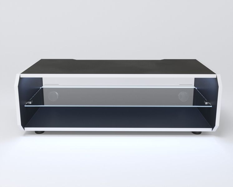 Тумба для телевізора та PlayStation "Combo" 100х50х45 см. Чорна/Біла кромка ЗС-2593 фото