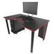 Геймерський стіл "GAMER-2" 135х80х75 см. Чорний/Червона кромка ЗС-2227 фото 1