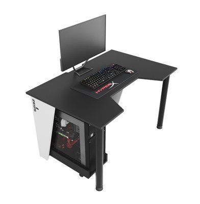 Геймерський стіл "GAMER-1" 120х80х75 см. Білий/Чорний ЗС-2215 фото