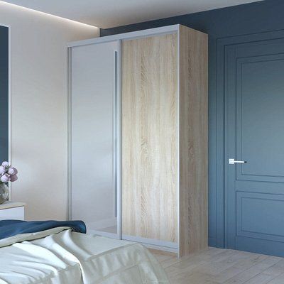 Шафа-купе "Сіті Лайт" 150х45х225 см. 1 ДСП/1 дзеркало, Дуб сонома ДР-1594 фото