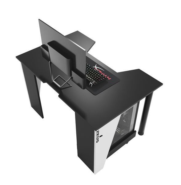 Геймерський стіл "GAMER-1" 120х80х75 см. Білий/Чорний ЗС-2215 фото