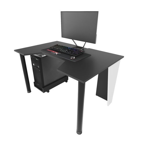Геймерський стіл "GAMER-1" 120х80х75 см. Білий/Чорний ЗС-2215 фото