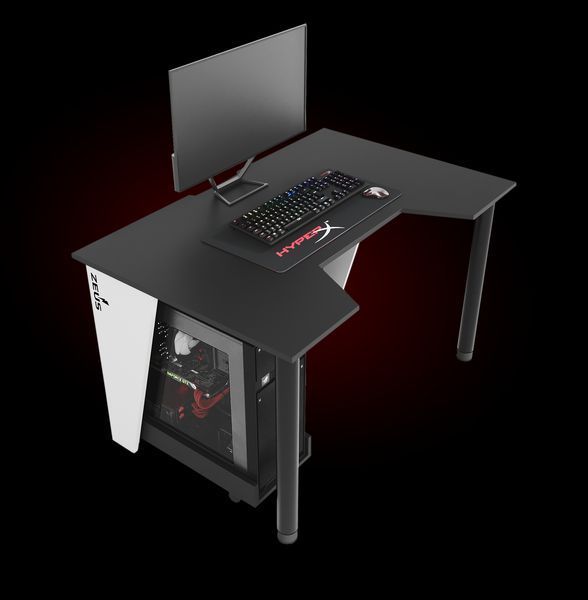 Геймерський стіл "GAMER-1" 120х80х75 см. Білий/Чорний ЗС-2215 фото