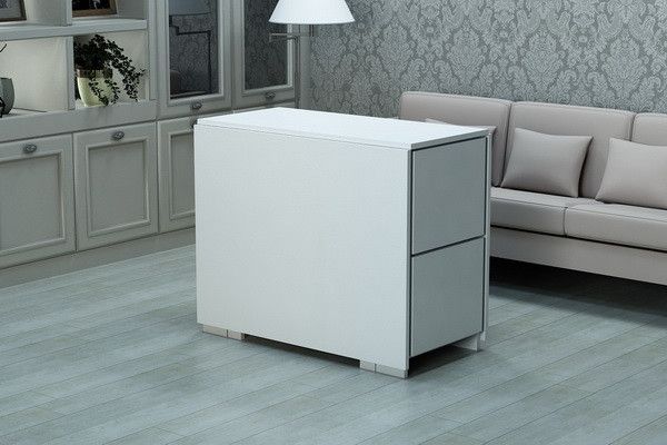 Стол "Гостинный" 178х90х75 см. + 4 вкладные табуретки, Белый ГС-0308 фото