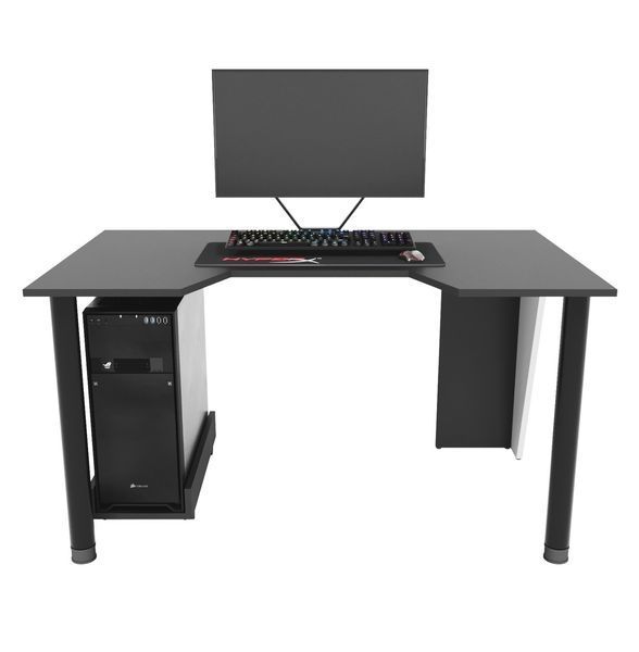 Геймерський стіл "GAMER-2" 135х80х75 см. Чорний/Білі боковини ЗС-2226 фото