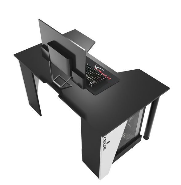 Геймерський стіл "GAMER-2" 135х80х75 см. Чорний/Білі боковини ЗС-2226 фото